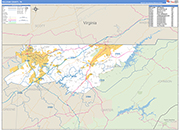 Sullivan County Wall Map Basic Style