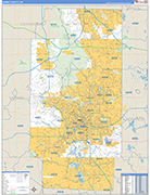 Summit County Wall Map Basic Style