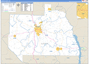 Sumter County Wall Map Basic Style