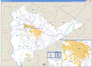Sumter County Wall Map Basic Style