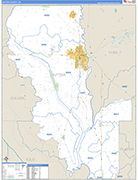 Sutter County Wall Map Basic Style