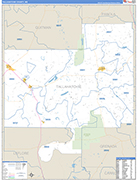 Tallahatchie County Wall Map Basic Style