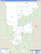 Taos County Wall Map Basic Style