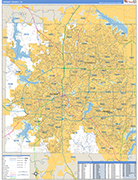 Tarrant County Wall Map Basic Style