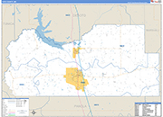 Tate County Wall Map Basic Style