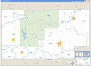 Taylor County Wall Map Basic Style
