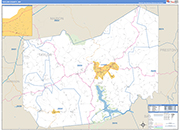 Taylor County Wall Map Basic Style