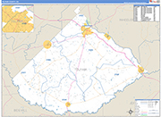 Telfair County Wall Map Basic Style
