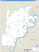 Tensas County Wall Map Basic Style