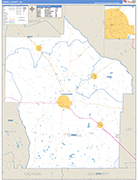 Terrell County Wall Map Basic Style