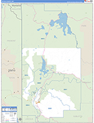Teton County Wall Map Basic Style