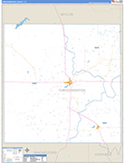 Throckmorton County Wall Map Basic Style