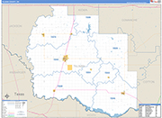 Tillman County Wall Map Basic Style
