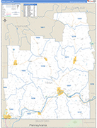 Tioga Wall Map Basic Style