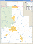 Tippah County Wall Map Basic Style