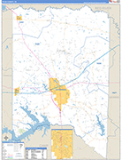 Titus County Wall Map Basic Style