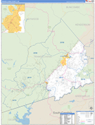 Transylvania County Wall Map Basic Style