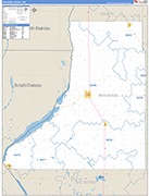 Traverse County Wall Map Basic Style