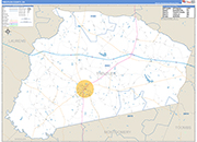 Treutlen County Wall Map Basic Style