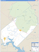 Trinity County Wall Map Basic Style