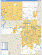 Tulsa County Wall Map Basic Style
