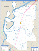 Tunica County Wall Map Basic Style