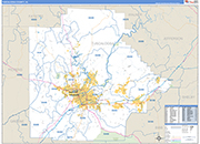 Tuscaloosa County Wall Map Basic Style