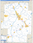 Tuscarawas County Wall Map Basic Style