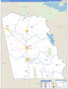 Tyler County Wall Map Basic Style