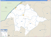 Tyler County Wall Map Basic Style