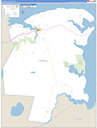 Tyrrell County Wall Map Basic Style