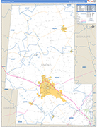 Union County Wall Map Basic Style