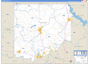 Upshur County Wall Map Basic Style