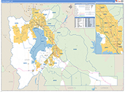 Utah County Wall Map Basic Style