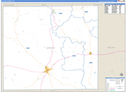 Uvalde County Wall Map Basic Style