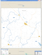 Valley County Wall Map Basic Style