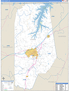Vance County Wall Map Basic Style