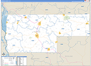 Vernon County Wall Map Basic Style