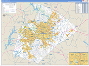 Wake County Wall Map Basic Style