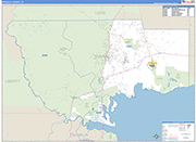 Wakulla County Wall Map Basic Style