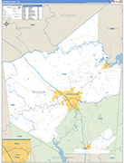 Walker County Wall Map Basic Style