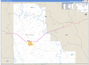 Walthall County Wall Map Basic Style