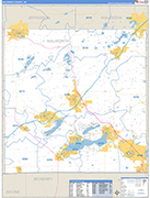 Walworth County Wall Map Basic Style