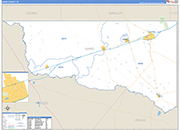 Ward County Wall Map Basic Style