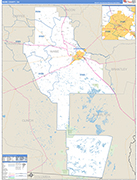 Ware County Wall Map Basic Style