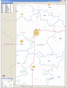 Warren County Wall Map Basic Style