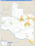 Warren County Wall Map Basic Style