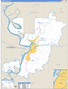 Warren County Wall Map Basic Style