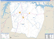 Warren County Wall Map Basic Style