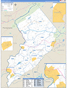 Warren County Wall Map Basic Style